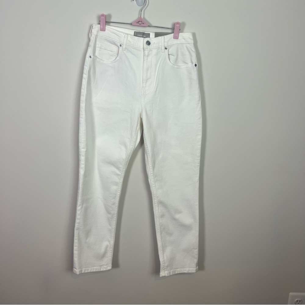 Everlane The Cheeky Straight Bone White Crop Denim Jeans Women Size 29 New